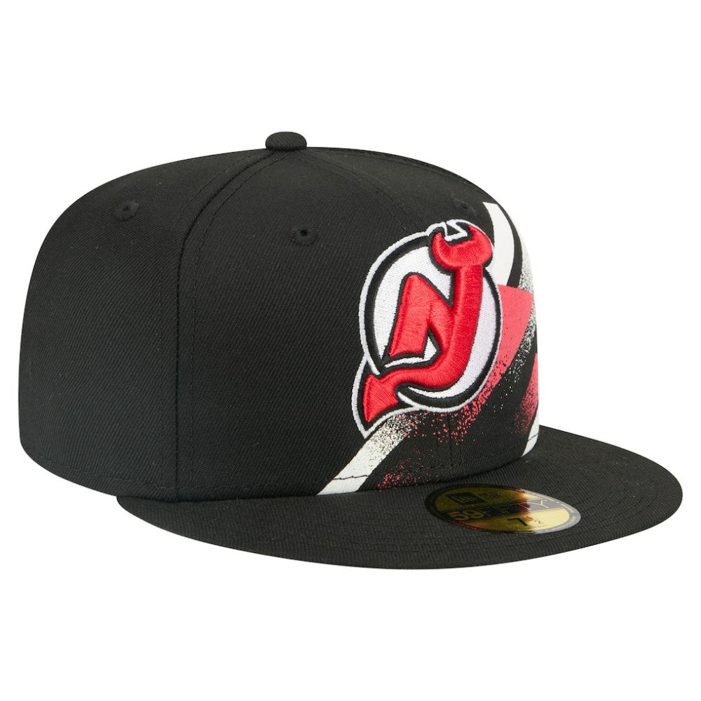 New Jersey Devils New Era Faded Lines 59FIFTY Fitted Hat - Black - NHL 203126873