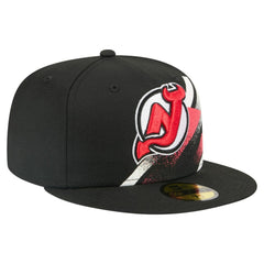 New Jersey Devils New Era Faded Lines 59FIFTY Fitted Hat - Black - NHL 203126873