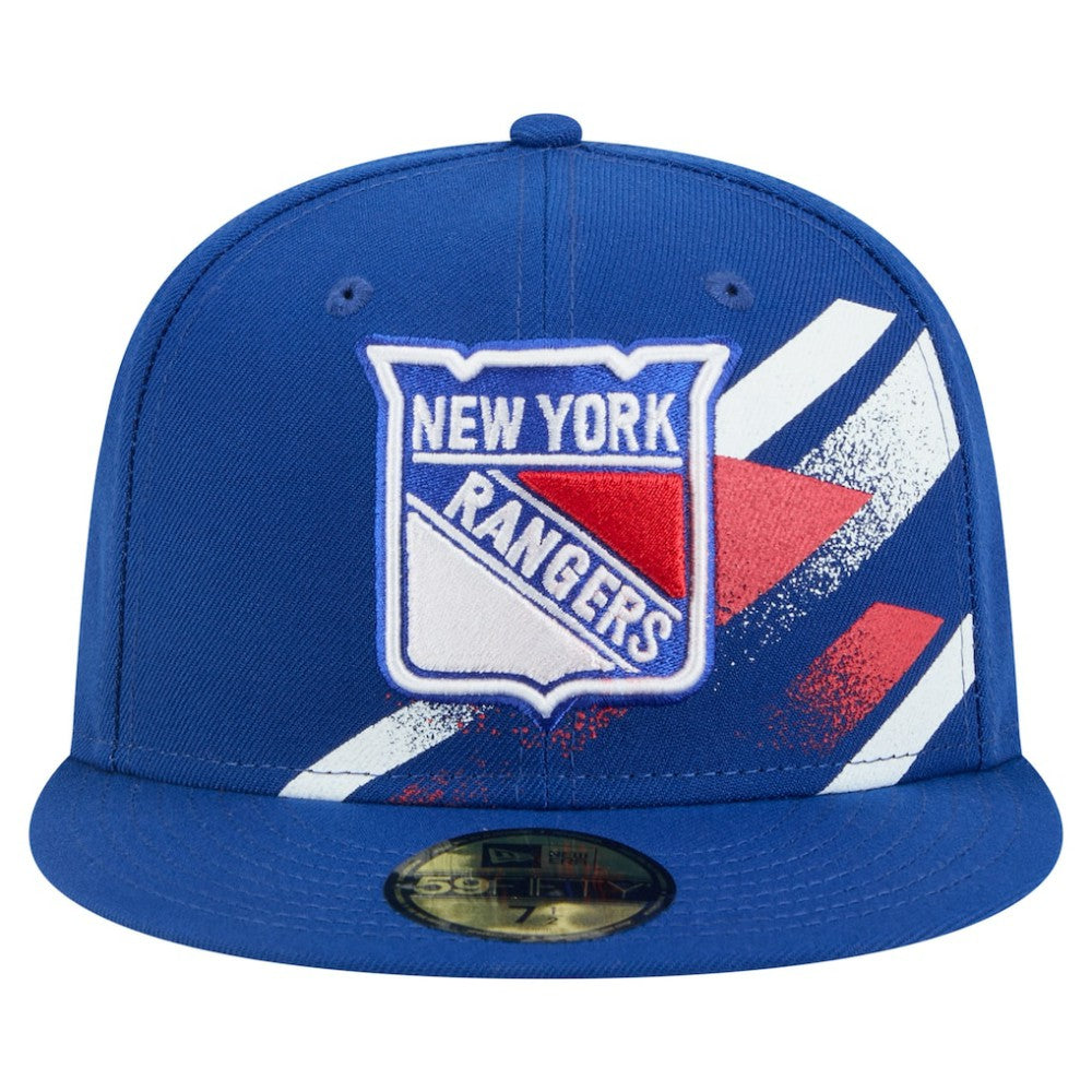 New York Rangers New Era Faded Lines 59FIFTY Fitted Hat - Blue - NHL 203126874