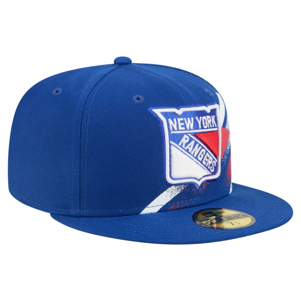 New York Rangers New Era Faded Lines 59FIFTY Fitted Hat - Blue - NHL 203126874
