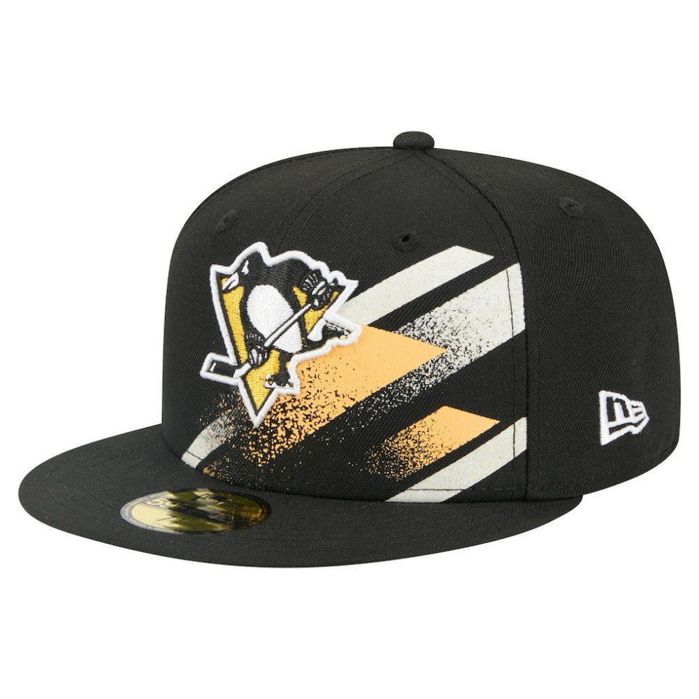 Pittsburgh Penguins New Era Faded Lines 59FIFTY Fitted Hat - Black - NHL 203126878