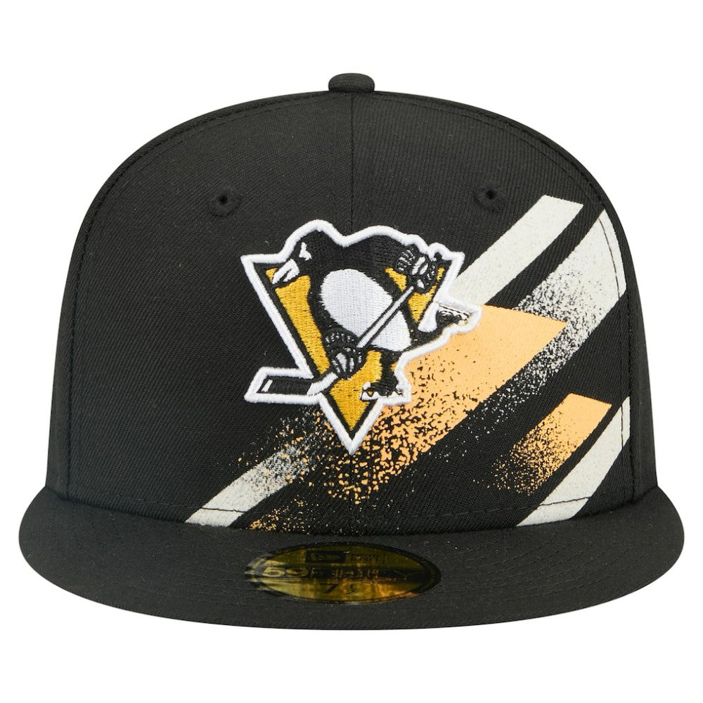 Pittsburgh Penguins New Era Faded Lines 59FIFTY Fitted Hat - Black - NHL 203126878