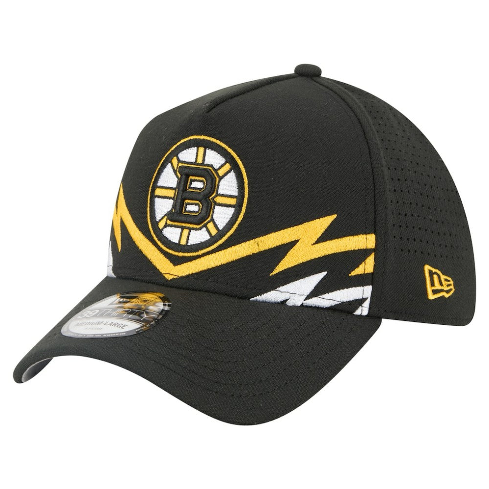 Boston Bruins New Era 39THIRTY A-Frame Perforated Flex Hat - Black - NHL 203126881