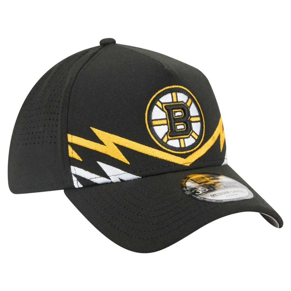 Boston Bruins New Era 39THIRTY A-Frame Perforated Flex Hat - Black - NHL 203126881