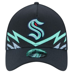 Seattle Kraken New Era Zig Zag 39THIRTY A-Frame Perforated Flex Hat - Deep Sea Blue - NHL 203126887
