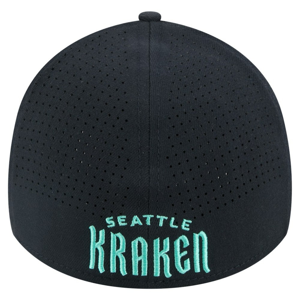 Seattle Kraken New Era Zig Zag 39THIRTY A-Frame Perforated Flex Hat - Deep Sea Blue - NHL 203126887
