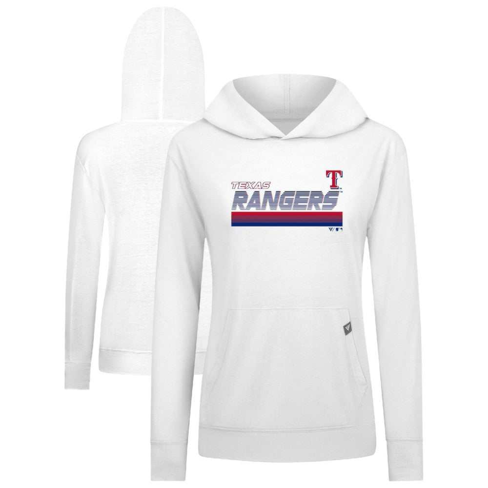 Texas Rangers Levelwear Women's Relay Breaker Pullover Hoodie - White - MLB Lifestyle