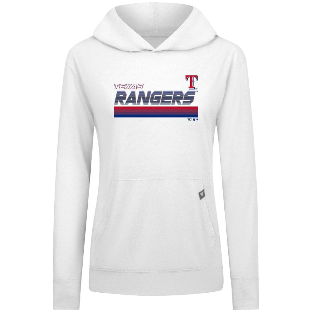 Texas Rangers Levelwear Women's Relay Breaker Pullover Hoodie - White - MLB Lifestyle
