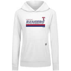 Texas Rangers Levelwear Women's Relay Breaker Pullover Hoodie - White - MLB Lifestyle