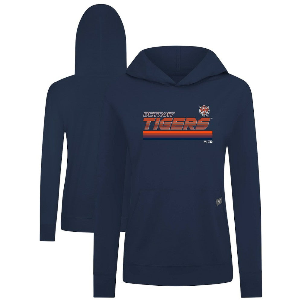 Detroit Tigers Levelwear Women's Relay Breaker Pullover Hoodie - Navy - MLB on Sale