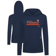 Detroit Tigers Levelwear Women's Relay Breaker Pullover Hoodie - Navy - MLB on Sale