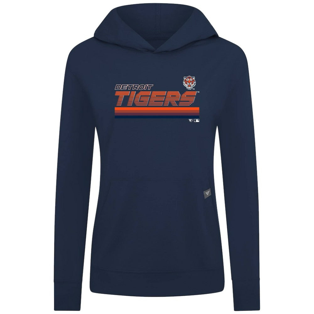 Detroit Tigers Levelwear Women's Relay Breaker Pullover Hoodie - Navy - MLB on Sale