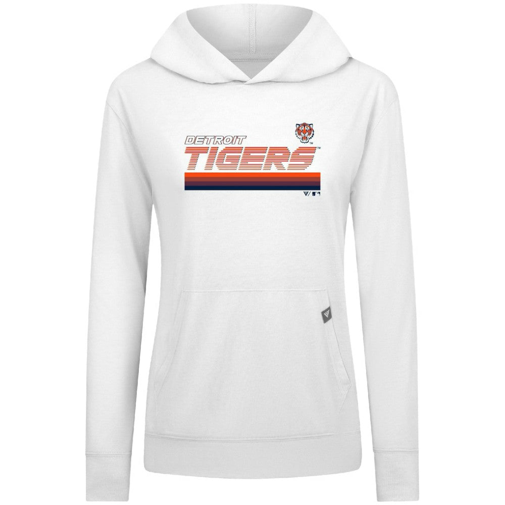Detroit Tigers Levelwear Women's Relay Breaker Pullover Hoodie - White - MLB Sale