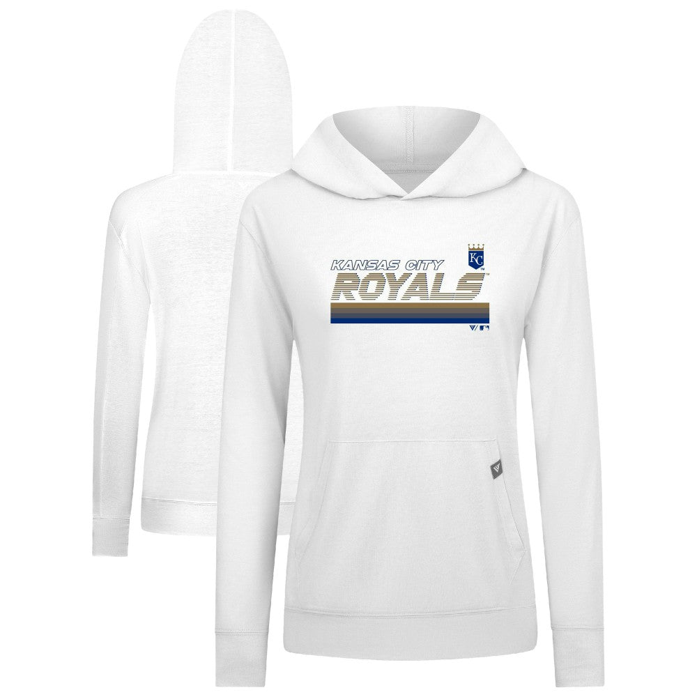 Kansas City Royals Levelwear Women's Relay Breaker Pullover Hoodie - White - MLB Discount