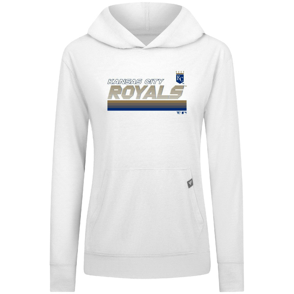 Kansas City Royals Levelwear Women's Relay Breaker Pullover Hoodie - White - MLB Discount