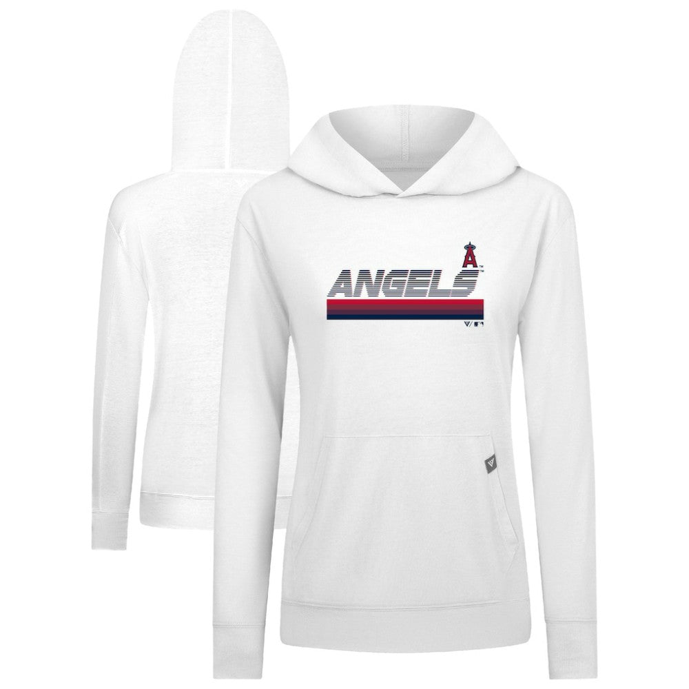 Los Angeles Angels Levelwear Women's Relay Breaker Pullover Hoodie - White - MLB on Sale