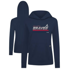 Atlanta Braves Levelwear Women's Relay Breaker Pullover Hoodie - Navy - MLB Sale