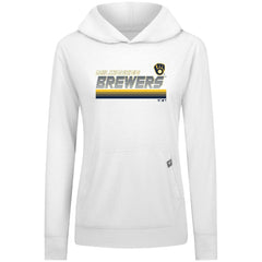 Milwaukee Brewers Levelwear Women's Relay Breaker Pullover Hoodie - White - MLB on Sale