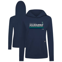 Seattle Mariners Levelwear Women's Relay Breaker Pullover Hoodie - Navy - MLB on Sale
