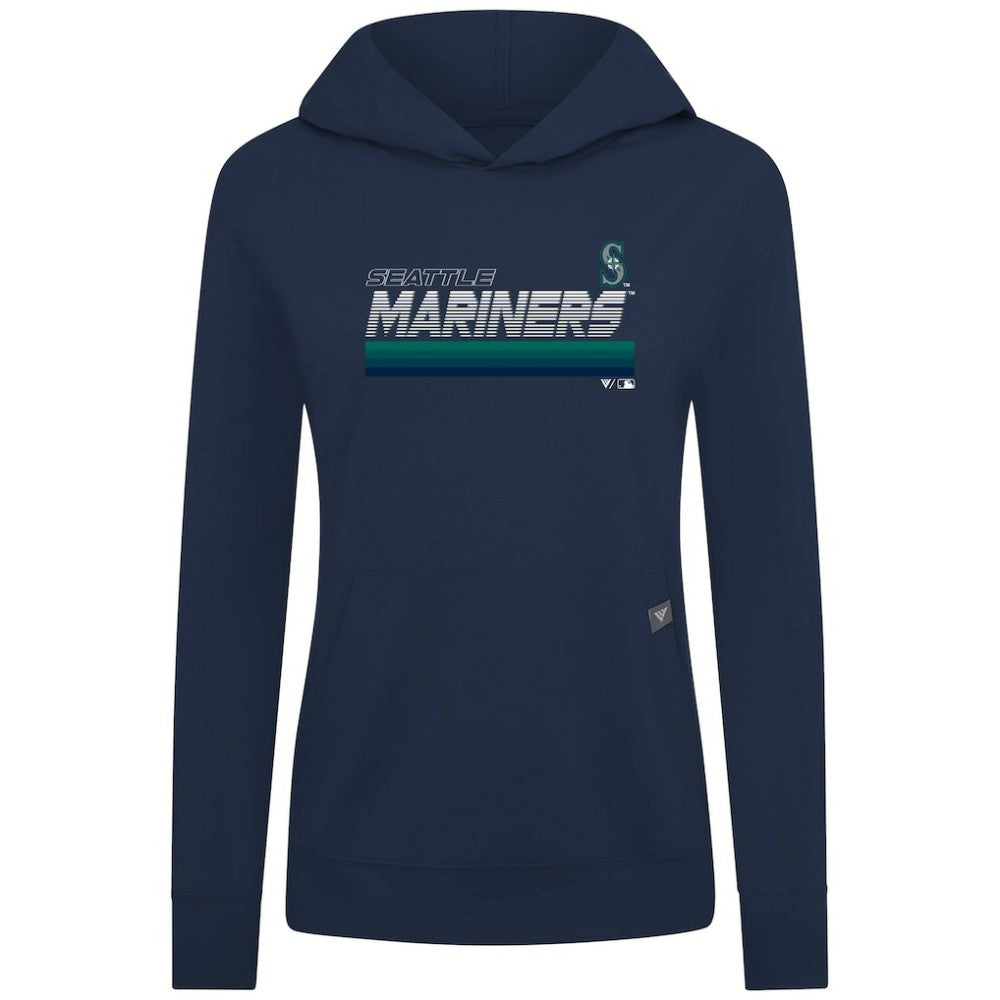 Seattle Mariners Levelwear Women's Relay Breaker Pullover Hoodie - Navy - MLB on Sale