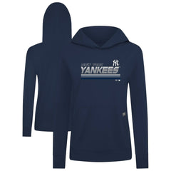 New York Yankees Levelwear Women's Relay Breaker Pullover Hoodie - Navy - MLB Lifestyle