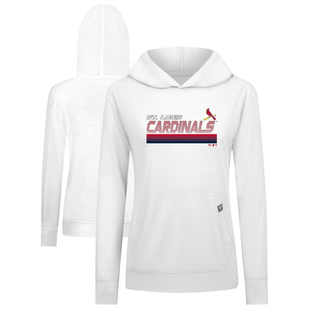 St. Louis Cardinals Levelwear Women's Relay Breaker Pullover Hoodie - White - MLB Lifestyle