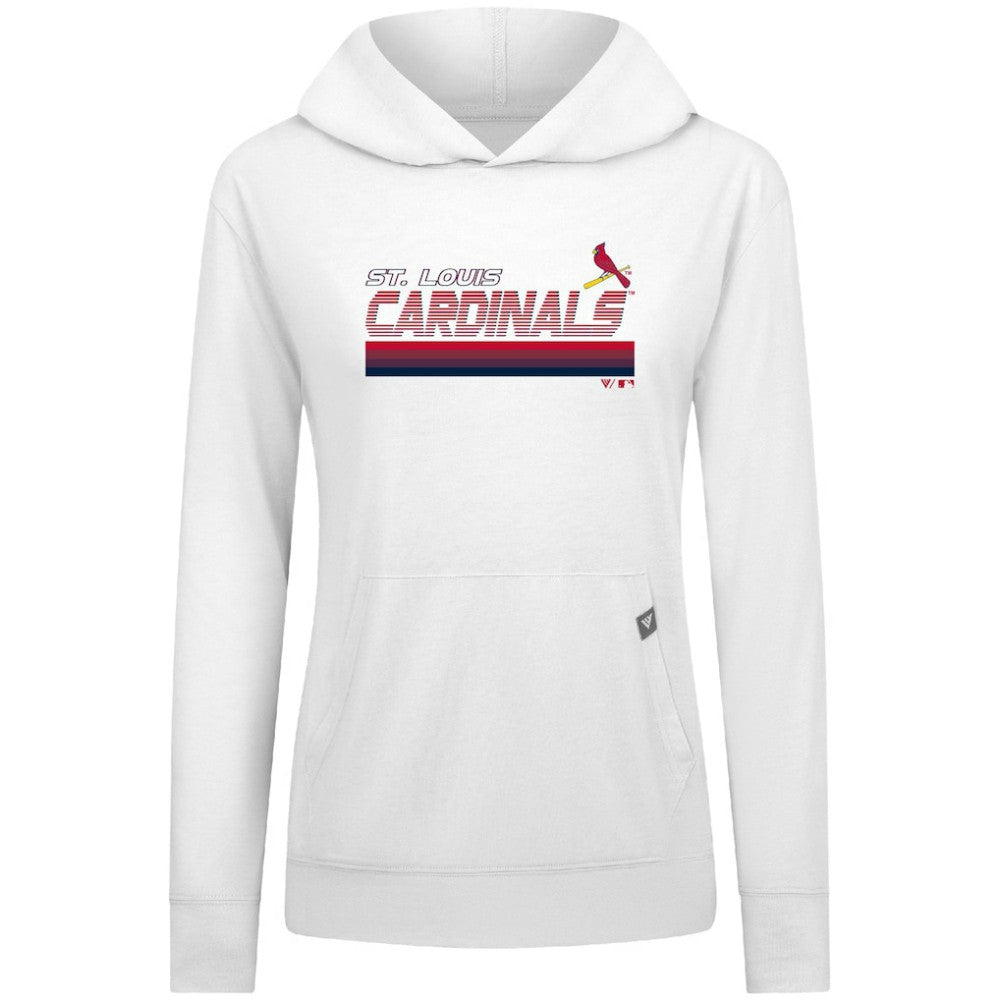St. Louis Cardinals Levelwear Women's Relay Breaker Pullover Hoodie - White - MLB Lifestyle