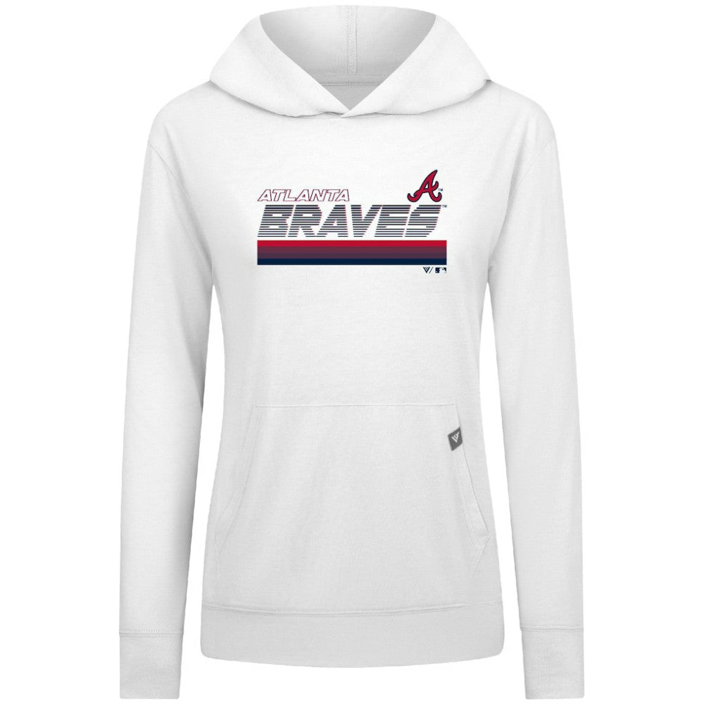 Atlanta Braves Levelwear Women's Relay Breaker Pullover Hoodie - White - MLB Online
