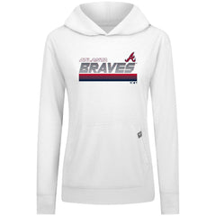 Atlanta Braves Levelwear Women's Relay Breaker Pullover Hoodie - White - MLB Online