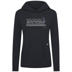 Colorado Rockies Levelwear Women's Relay Breaker Pullover Hoodie - Black - MLB on Sale