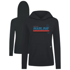 Miami Marlins Levelwear Women's Relay Breaker Pullover Hoodie - Black - MLB Discount