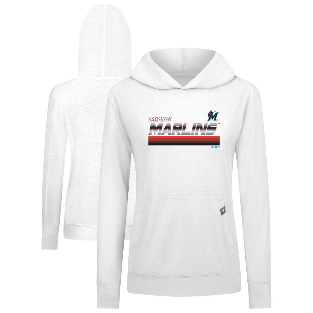 Miami Marlins Levelwear Women's Relay Breaker Pullover Hoodie - White - MLB Online