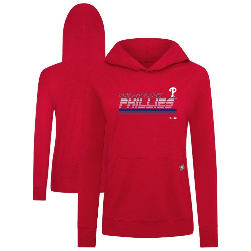 Philadelphia Phillies Levelwear Women's Relay Breaker Pullover Hoodie - Red - MLB on Sale