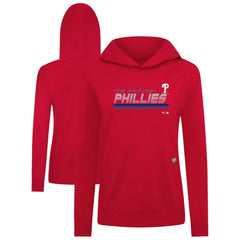 Philadelphia Phillies Levelwear Women's Relay Breaker Pullover Hoodie - Red - MLB on Sale