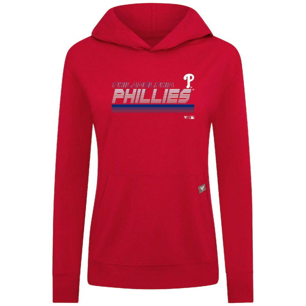 Philadelphia Phillies Levelwear Women's Relay Breaker Pullover Hoodie - Red - MLB on Sale