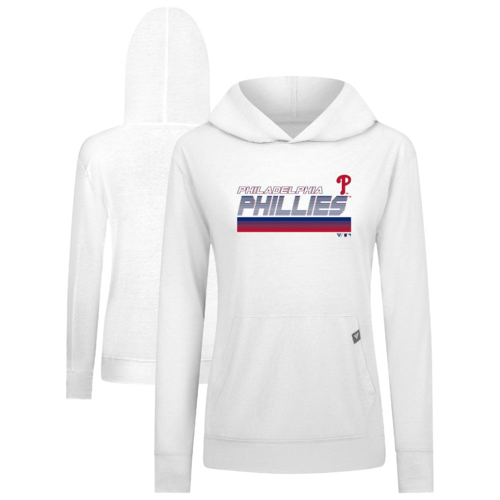 Philadelphia Phillies Levelwear Women's Relay Breaker Pullover Hoodie - White - MLB Lifestyle