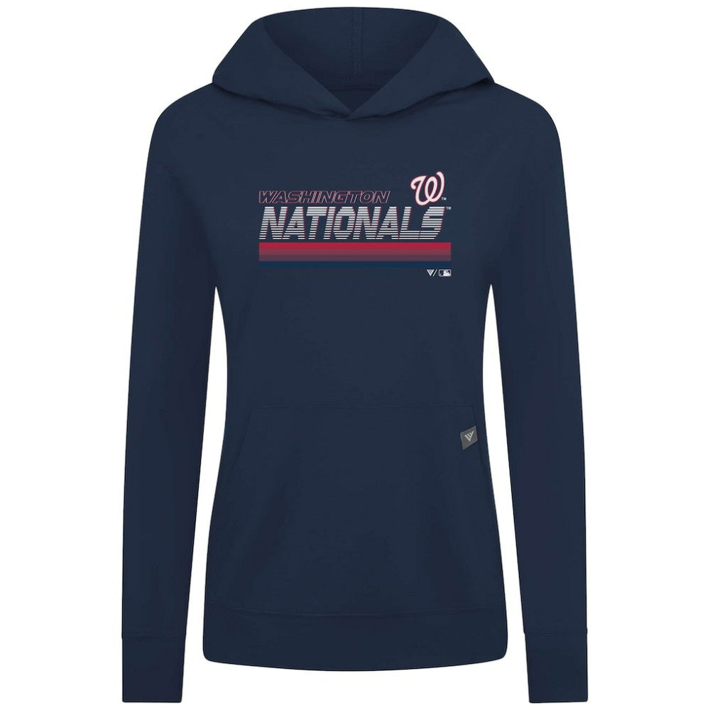 Washington Nationals Levelwear Women's Relay Breaker Pullover Hoodie - Navy - MLB Online