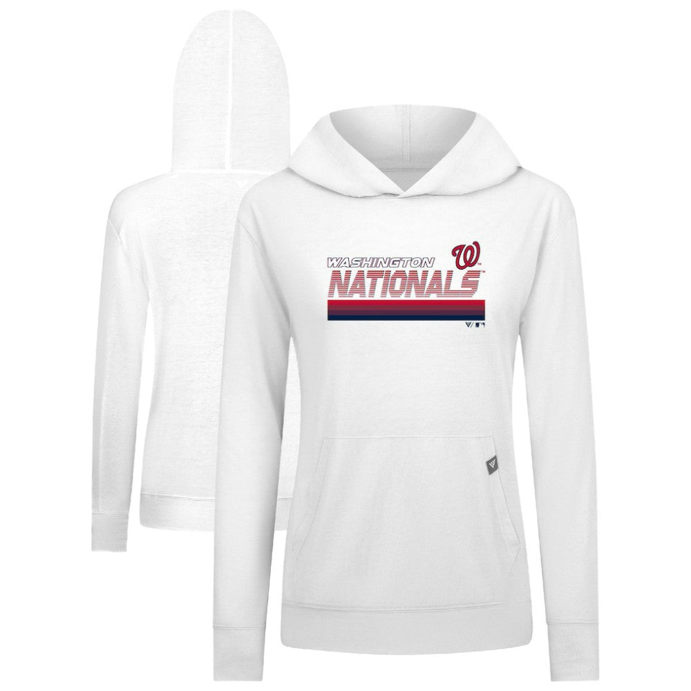 Washington Nationals Levelwear Women's Relay Breaker Pullover Hoodie - White - MLB Sale