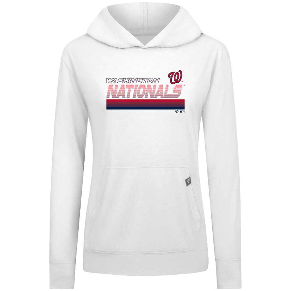 Washington Nationals Levelwear Women's Relay Breaker Pullover Hoodie - White - MLB Sale