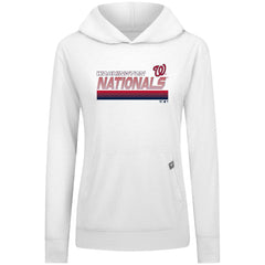 Washington Nationals Levelwear Women's Relay Breaker Pullover Hoodie - White - MLB Sale