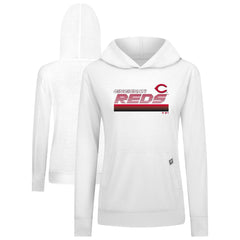 Cincinnati Reds Levelwear Women's Relay Breaker Pullover Hoodie - White - MLB Discount
