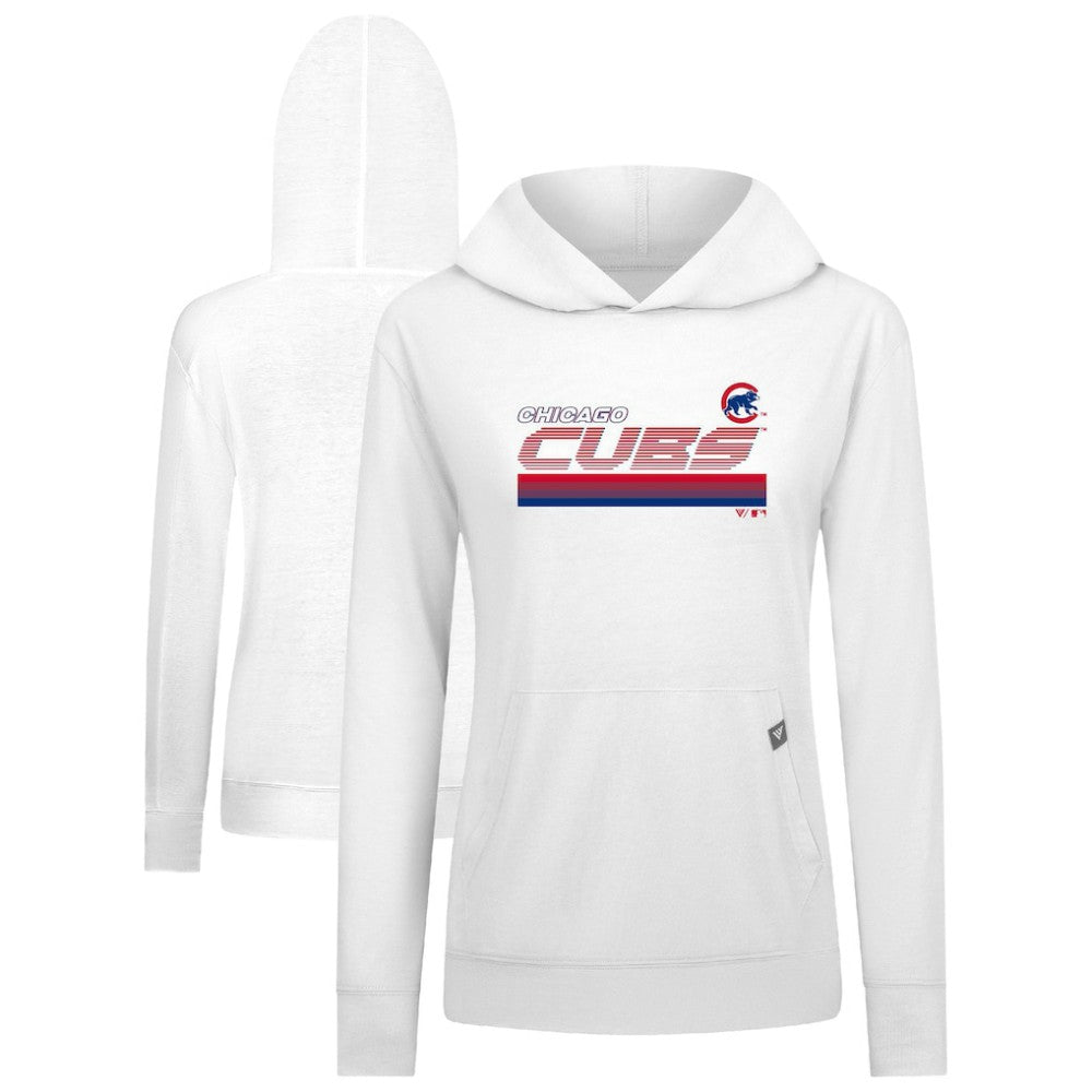 Chicago Cubs Levelwear Women's Relay Breaker Pullover Hoodie - White - MLB Discount