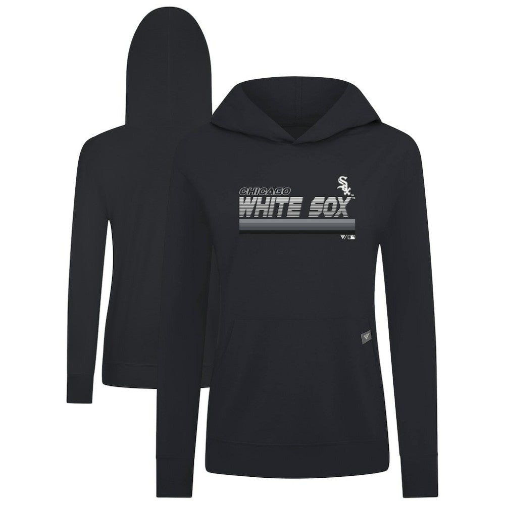 Chicago White Sox Levelwear Women's Relay Breaker Pullover Hoodie - Black - MLB Lifestyle