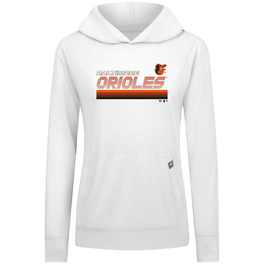 Baltimore Orioles Levelwear Women's Relay Breaker Pullover Hoodie - White - MLB Sale