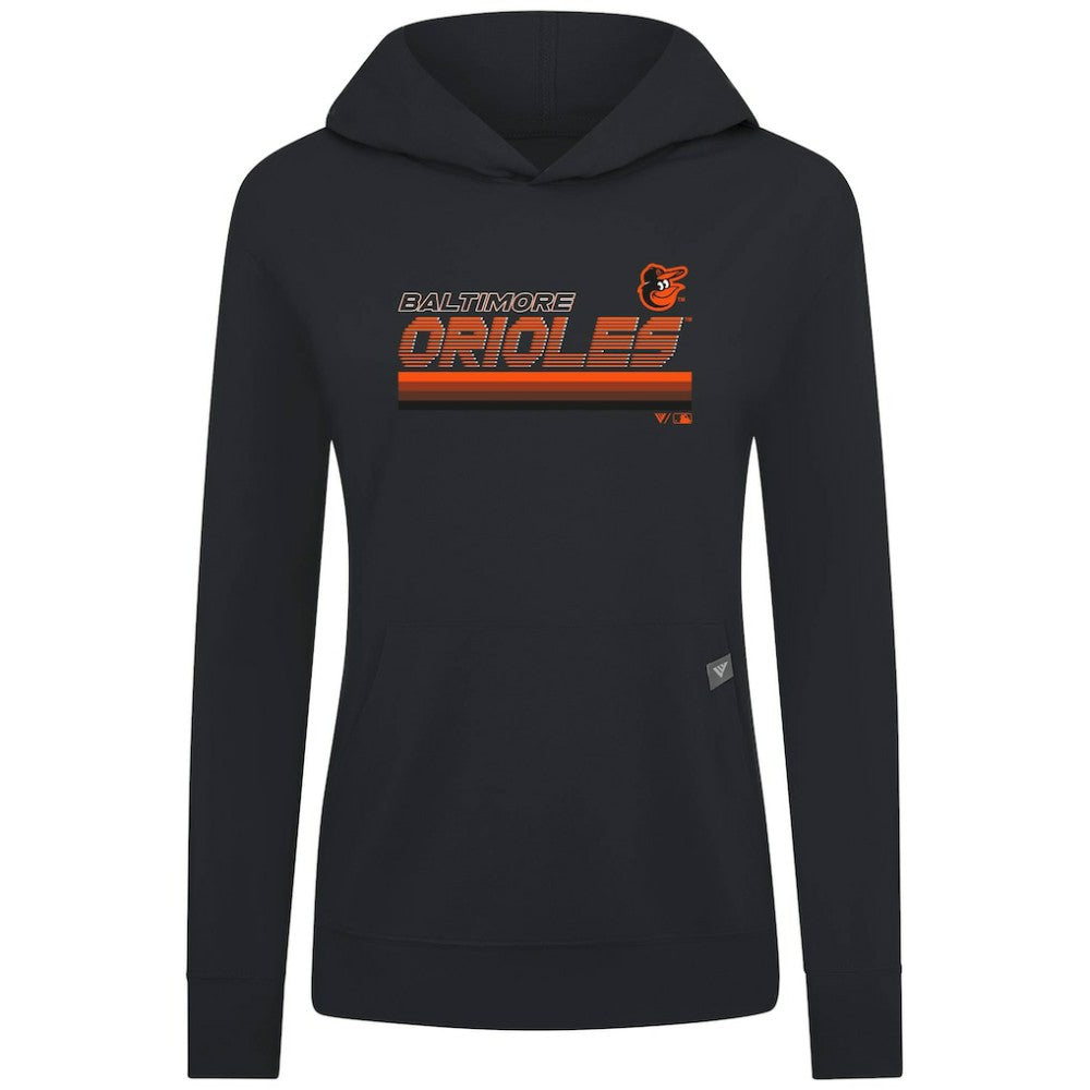 Baltimore Orioles Levelwear Women's Relay Breaker Pullover Hoodie - Black - MLB on Sale
