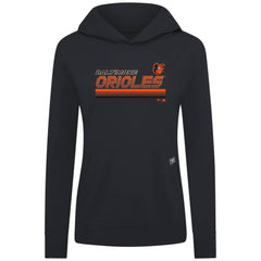 Baltimore Orioles Levelwear Women's Relay Breaker Pullover Hoodie - Black - MLB on Sale