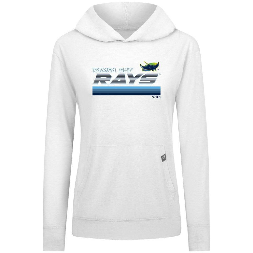 Tampa Bay Rays Levelwear Women's Relay Breaker Pullover Hoodie - White - MLB Discount