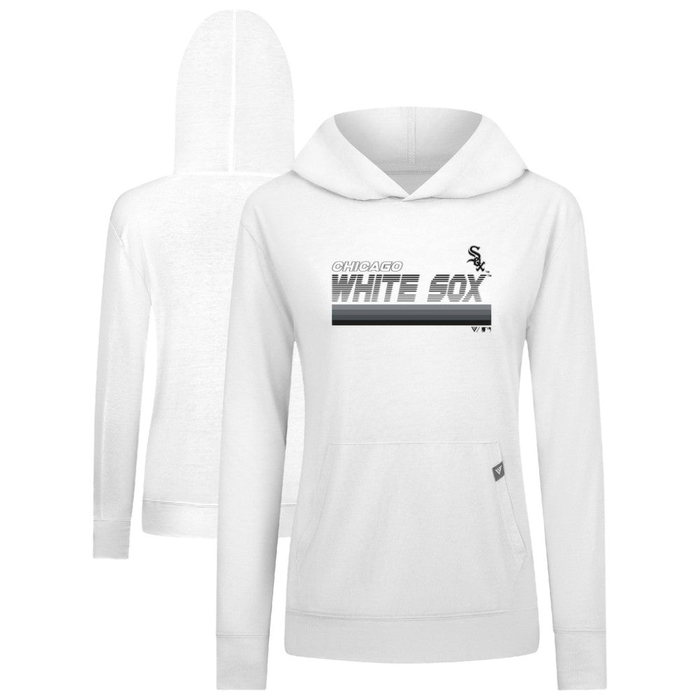 Chicago White Sox Levelwear Women's Relay Breaker Pullover Hoodie - White - MLB Discount