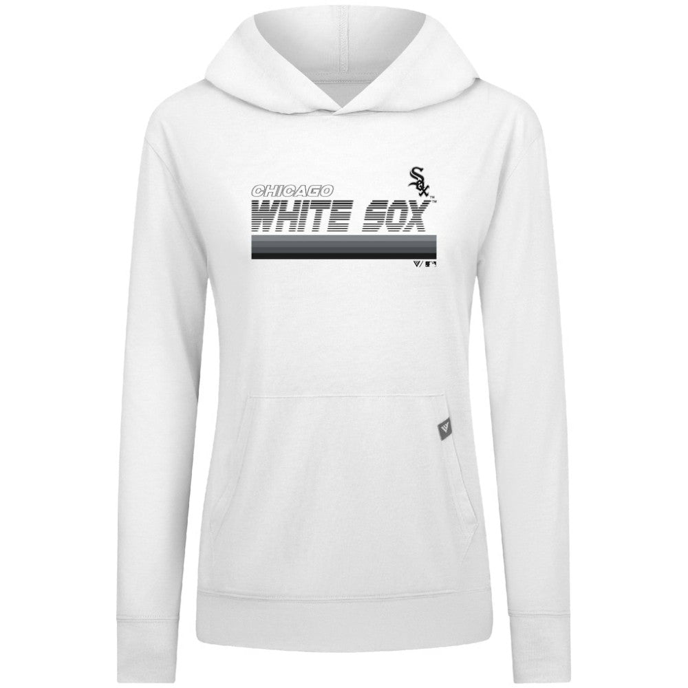 Chicago White Sox Levelwear Women's Relay Breaker Pullover Hoodie - White - MLB Discount