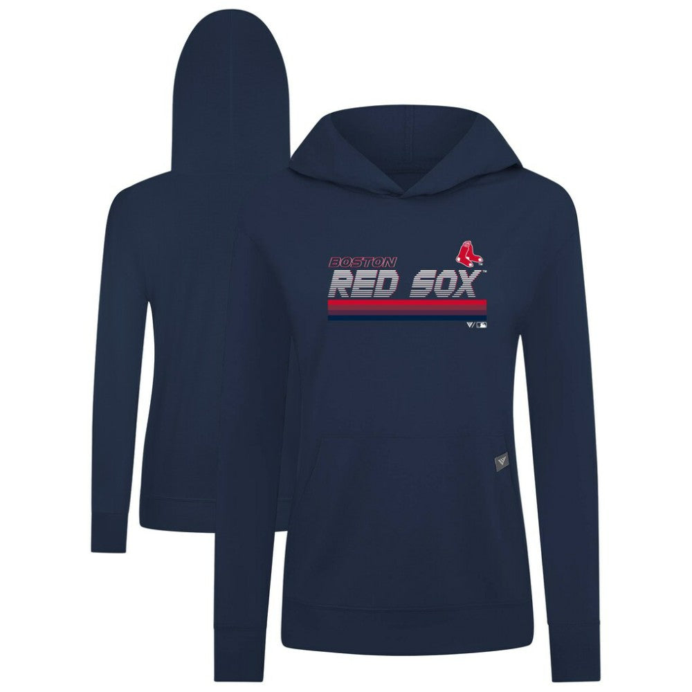 Boston Red Sox Levelwear Women's Relay Breaker Pullover Hoodie - Navy - MLB Lifestyle